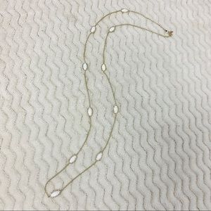 Kendra Scott Kellie Gold Long Necklace in White